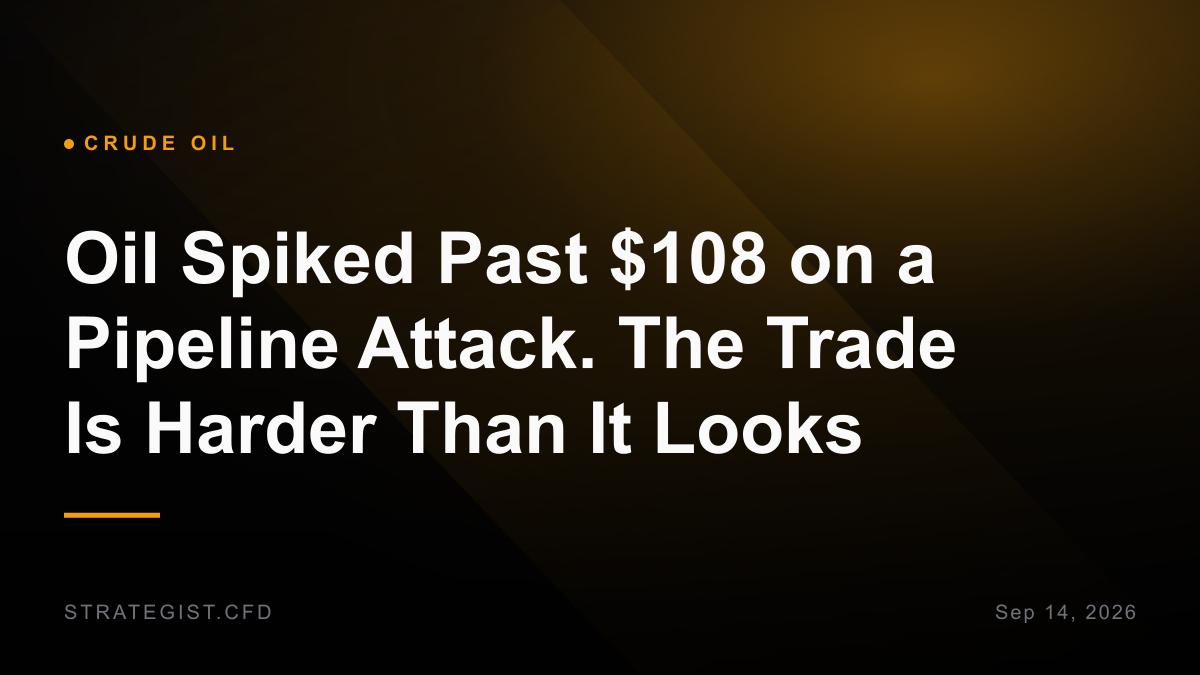 Oil Spiked Past $108 on a Pipeline Attack. The Trade Is Harder Than It Looks